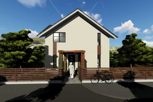 Proiect casa pe structura metalica cu etaj 180 mp 180-070 - model fatada imagine 5 thumbnail