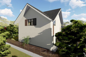 Proiect casa pe structura metalica cu etaj 180 mp 180-070 - model fatada imagine 8 thumbnail