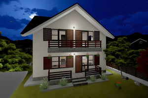 Proiect casa pe structura metalica cu etaj 180 mp 180-070 - model fatada imagine 11 thumbnail