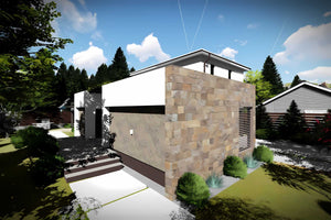 Proiect casa pe structura metalica cu etaj 200 mp 207-069 - fațadă de casă imagine 6 thumbnail