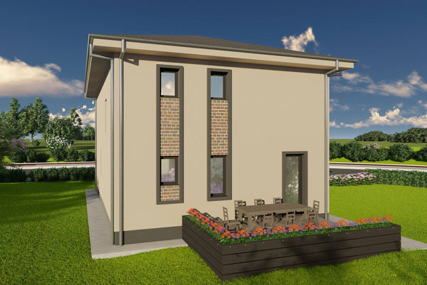 Proiect casa pe structura metalica cu etaj 5 camere si 3 bai - fatada imagine 11