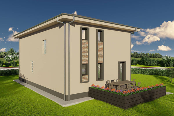 Proiect casa pe structura metalica cu etaj 5 camere si 3 bai - fatada imagine 12