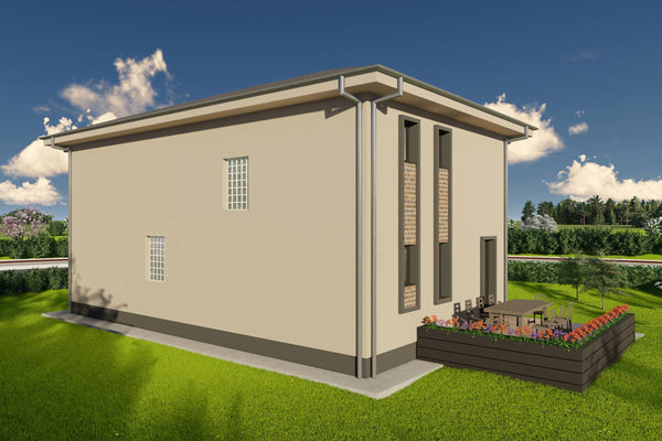 Proiect casa pe structura metalica cu etaj 5 camere si 3 bai - fatada imagine 13