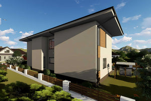 Proiect casa pe structura metalica cu etaj 5 dormitoare 051 - model de fatada imagine 8 thumbnail