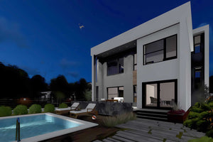 Proiect casa pe structura metalica cu etaj fara acoperis 055 - model fatada imagine 12 thumbnail