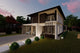 Proiect casa pe structura metalica cu etaj garaj dublu 061 - fatada de casa exterior imagine 2
