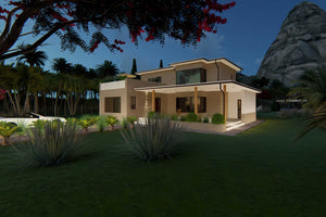 Proiect casa pe structura metalica cu etaj mediteraneana 065 - fatada casa cu piatra imagine 9 thumbnail