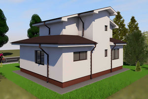 Proiect casa pe structura metalica cu mansarda 4 camere 013 - fațadă casă imagine 3 thumbnail