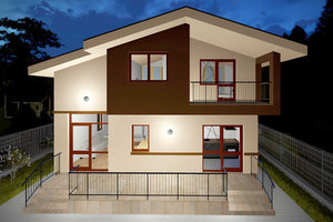 Proiect casa pe structura metalica cu mansarda 4 camere 089 - fațadă de casă imagine 6 thumbnail