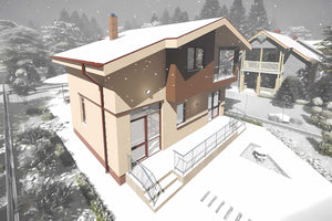 Proiect casa pe structura metalica cu mansarda 4 camere 089 - fațadă de casă imagine 10 thumbnail