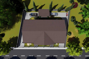 Proiect casa pe structura metalica duplex cu mansarda 066 - fatada casei imagine 9 thumbnail
