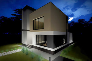 Proiect casa pe structura metalica fara acoperis cu etaj 025 - fatada de casa exterior imagine 7 thumbnail