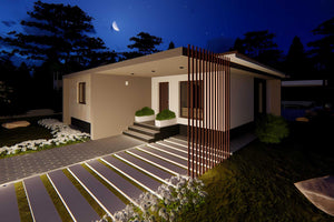 Proiect casa pe structura metalica fara etaj moderna 104-068 - model fatada imagine 7 thumbnail