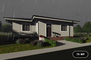Proiect casa pe structura metalica mica parter 90 mp 088-073 - fatada casa imagine 1 thumbnail