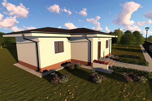 Proiect casa pe structura metalica mica parter 90 mp 088-073 - fatada casa imagine 2 thumbnail