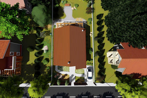 Proiect casa pe structura metalica mica cu terasa 112-090 - acoperis de casa alba imagine 9 thumbnail