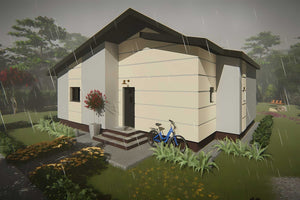 Proiect casa pe structura metalica mica de 110 mp 108-049 - fatada casei imagine 5 thumbnail