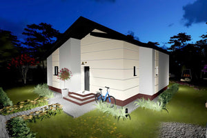 Proiect casa pe structura metalica mica de 110 mp 108-049 - fatada casei imagine 7 thumbnail