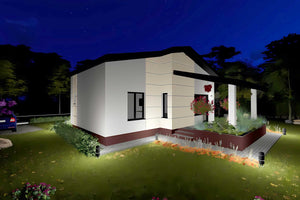 Proiect casa pe structura metalica mica de 110 mp 108-049 - fatada casei imagine 8 thumbnail