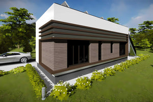 Proiect casa pe structura metalica moderna fara acoperis 027 - fatada de casa exterior imagine 5 thumbnail