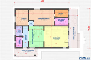 Proiect casa pe structura metalica moderna fara etaj 174-012 - plan casa parter thumbnail