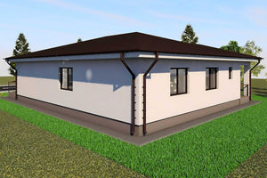 Proiect casa pe structura metalica moderna fara etaj 174-012 - model fatada imagine 9 thumbnail