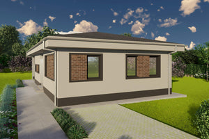 Proiect casa pe structura metalica parter 120mp cu 3 camere - design exterior poza 16 thumbnail