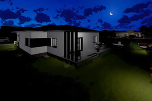 Proiect casa pe structura metalica parter 3 dormitoare 180mp - fațadă de casă imagine 8 thumbnail