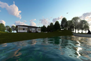 Proiect casa pe structura metalica pe un nivel 120 mp 037 - fatada de casa la exterior imagine 6 thumbnail