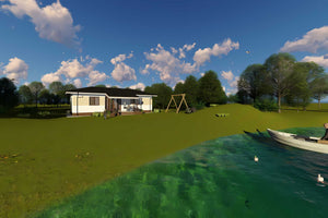 Proiect casa pe structura metalica pe un nivel 120 mp 037 - fatada de casa la exterior imagine 7 thumbnail