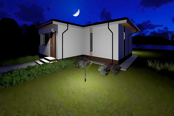 Proiect casa pe structura metalica pe un nivel 120 mp 037 - fatada de casa la exterior imagine 11