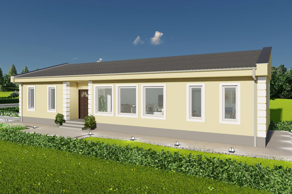 Proiect locuinta ingusta fara etaj pe teren constructie din zidarie