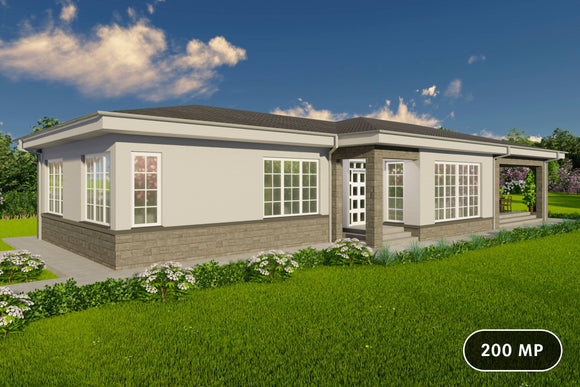 Proiect casa stil mediteranean pe structura metalica imagine 1