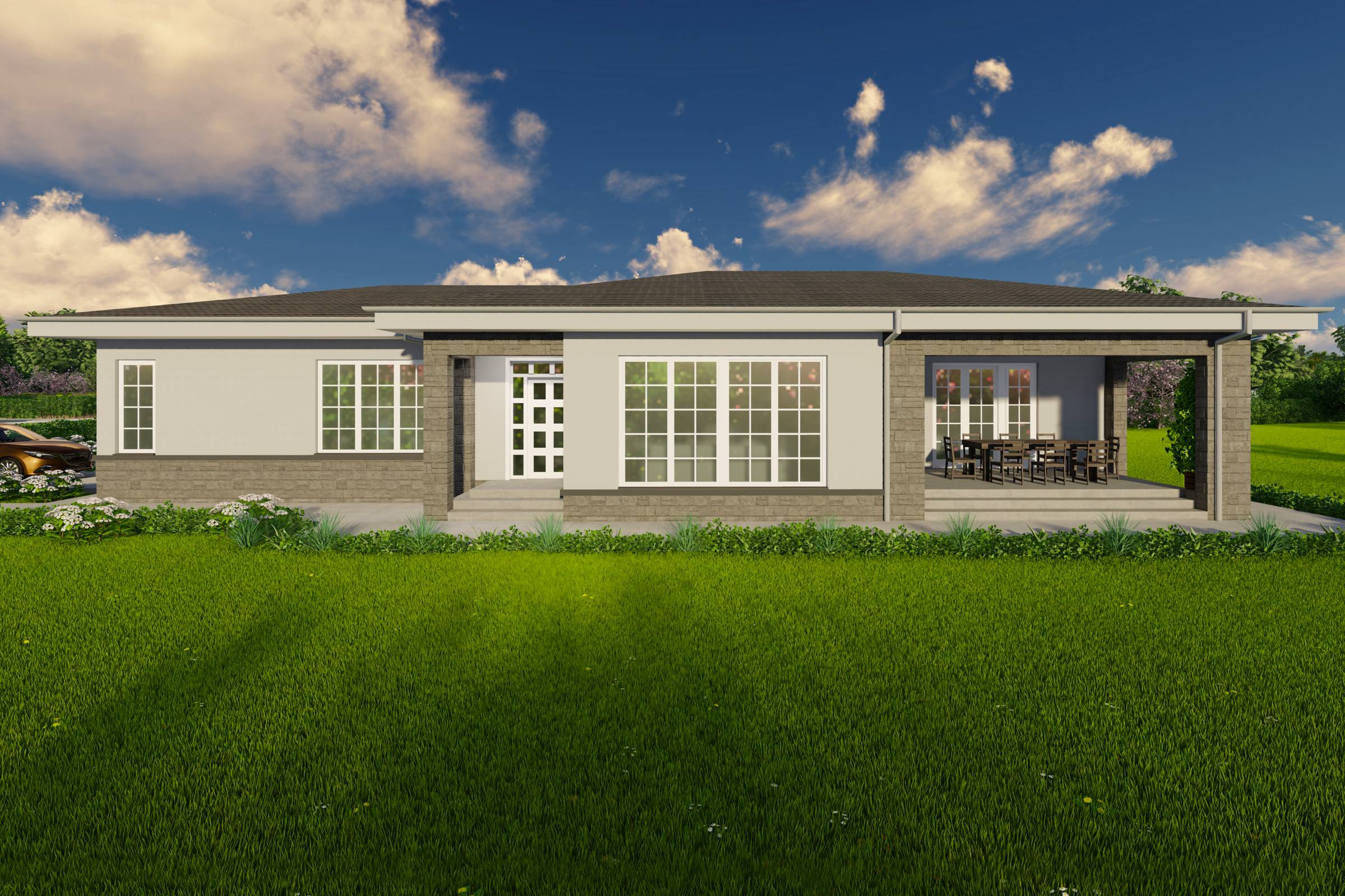 Proiect casa stil mediteranean pe structura metalica imagine 4