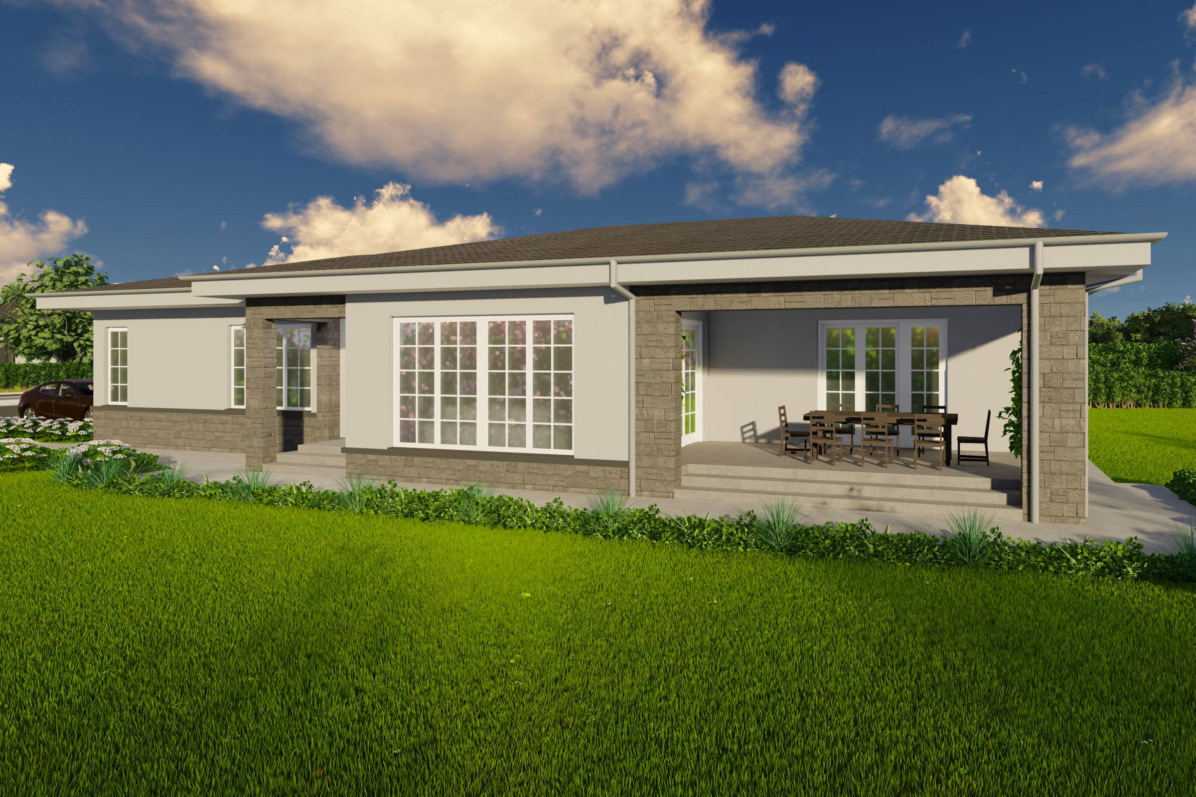 Proiect casa stil mediteranean pe structura metalica imagine 5