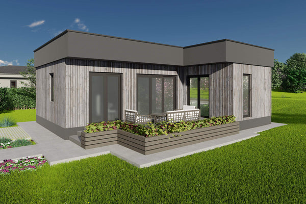 Proiect casa structura metalica 2 camere si 1 baie 60 metri - fadata casa de vacanta poza 2