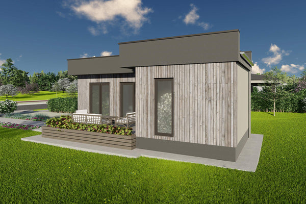 Proiect casa structura metalica 2 camere si 1 baie 60 metri - fadata casa de vacanta poza 4