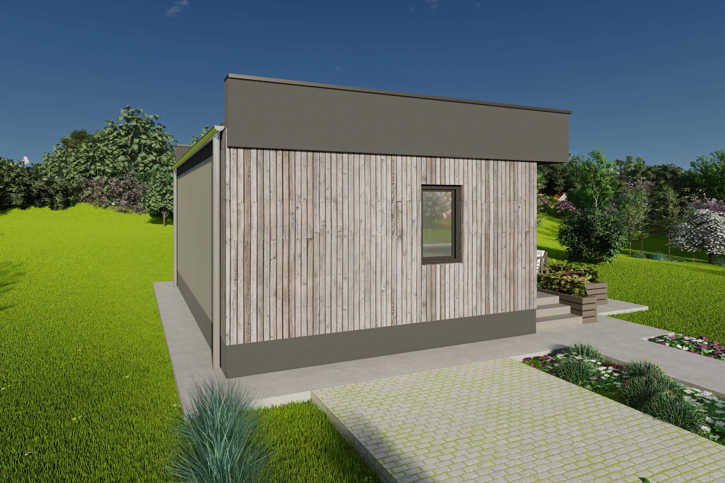 Proiect casa structura metalica 2 camere si 1 baie 60 metri - fadata casa de vacanta poza 7