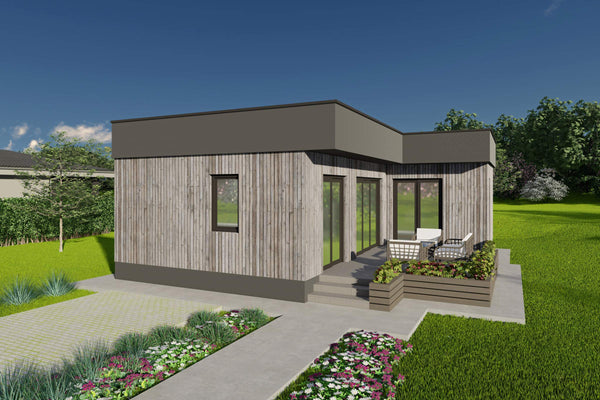 Proiect casa structura metalica 2 camere si 1 baie 60 metri - fadata casa de vacanta poza 9