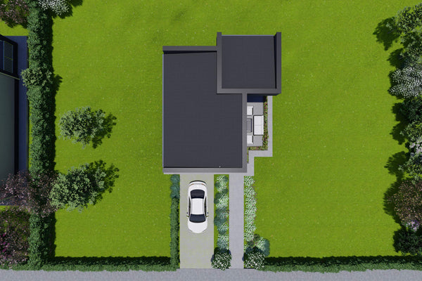 Proiect casa structura metalica 2 camere si 1 baie 60 metri - acoperis casa de vacanta poza 10