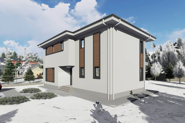 Proiect casa structura metalica 4 dormitoare terasa la 200mp - design locuinta imagine 6