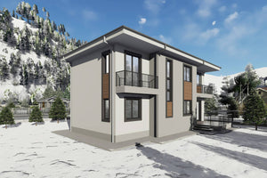 Proiect casa structura metalica 4 dormitoare terasa la 200mp - design locuinta imagine 9 thumbnail