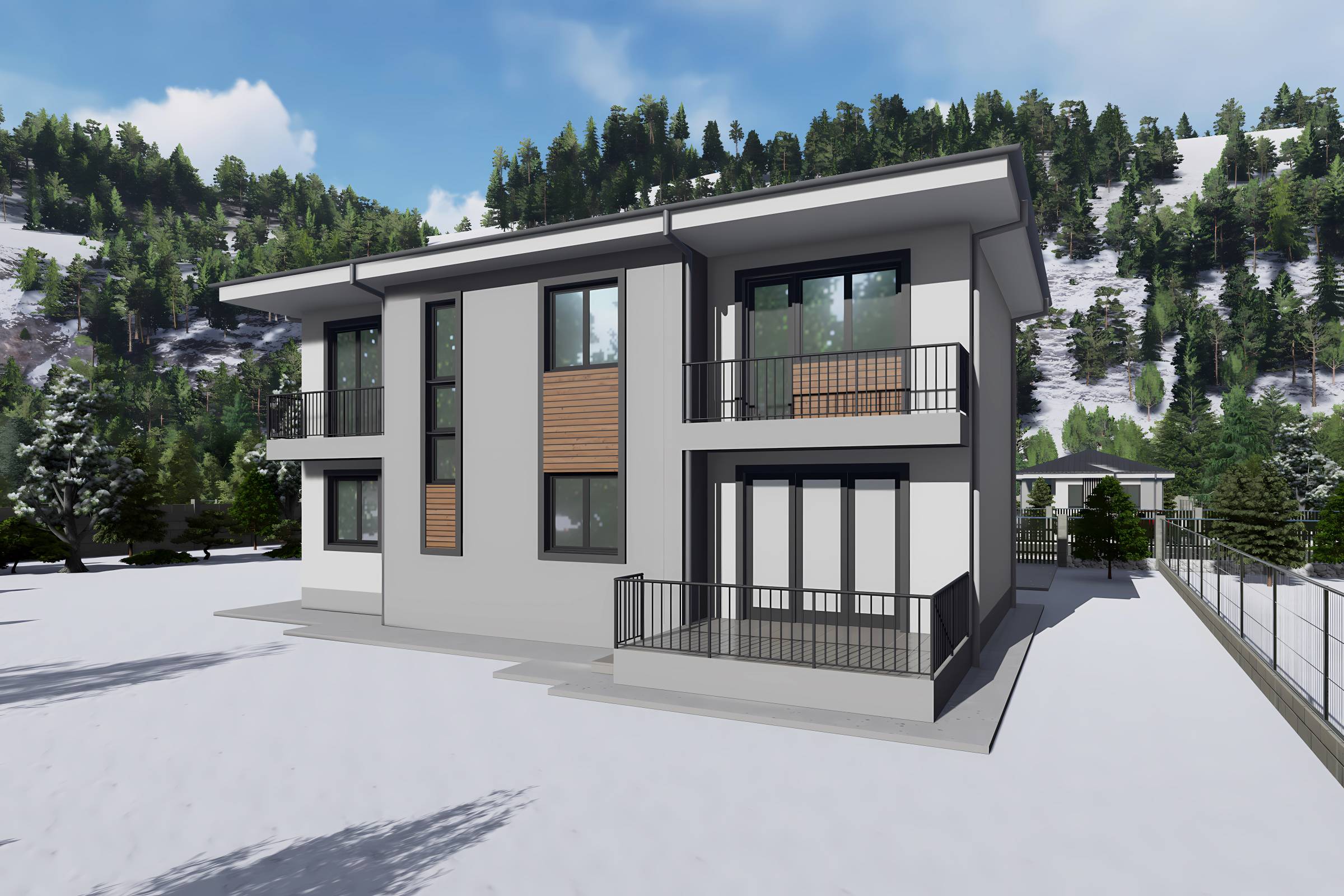 Proiect casa structura metalica 4 dormitoare terasa la 200mp - design locuinta imagine 16