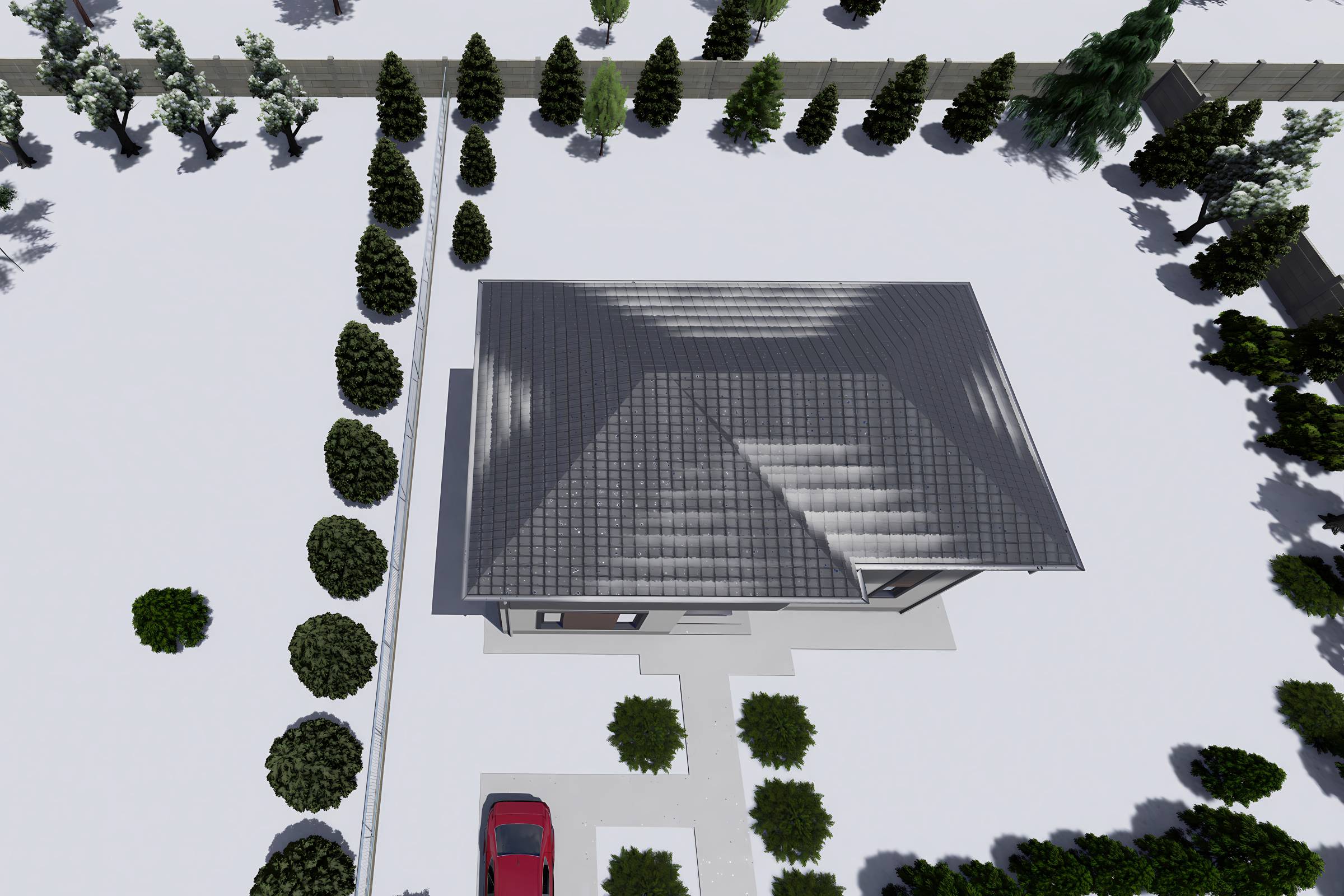 Proiect casa structura metalica 4 dormitoare terasa la 200mp - design acoperis locuinta imagine 18
