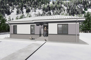 Proiect casa structura metalica cu 2 dormitoare 110mp id 133 - design fatada de casa moderna poza 4 thumbnail