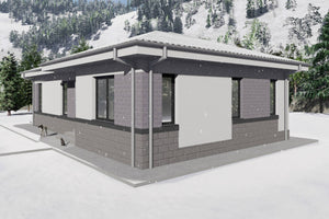 Proiect casa structura metalica cu 2 dormitoare 110mp id 133 - design fatada de casa moderna poza 7 thumbnail
