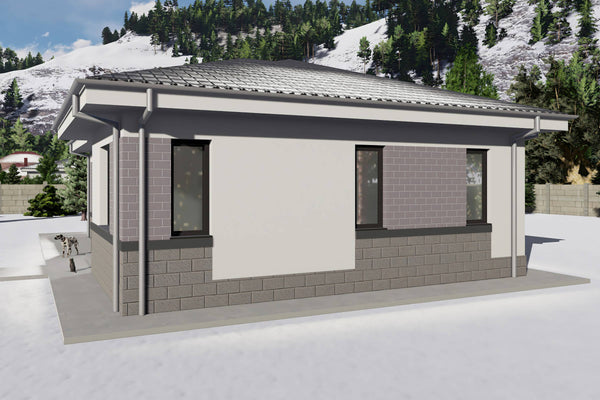 Proiect casa structura metalica cu 2 dormitoare 110mp id 133 - design fatada de casa moderna poza 9