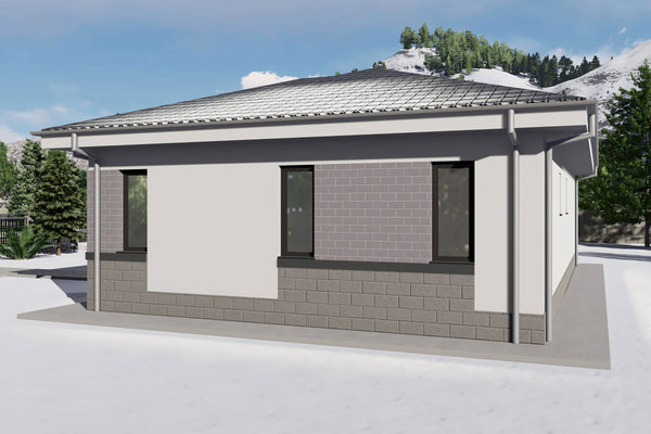 Proiect casa structura metalica cu 2 dormitoare 110mp id 133 - design fatada de casa moderna poza 11