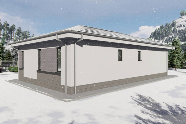 Proiect casa structura metalica cu 2 dormitoare 110mp id 133 - design fatada de casa moderna poza 13