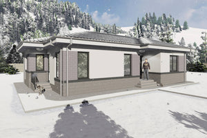 Proiect casa structura metalica cu 2 dormitoare 110mp id 133 - design fatada de casa moderna poza 22 thumbnail